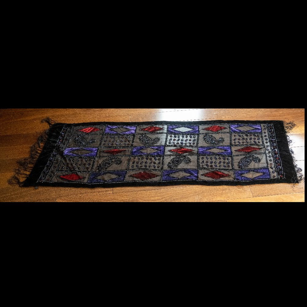 WRAP/SCARF/SHAWL VELOUR AND SHEER FABRIC